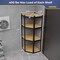 Black Galvanized Metal and MDF Corner Shelving Unit with Adjustable Shelves